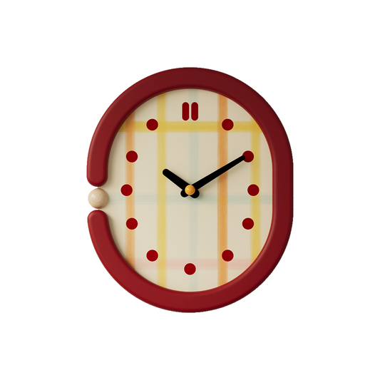 Red Grid Wall Clock-1