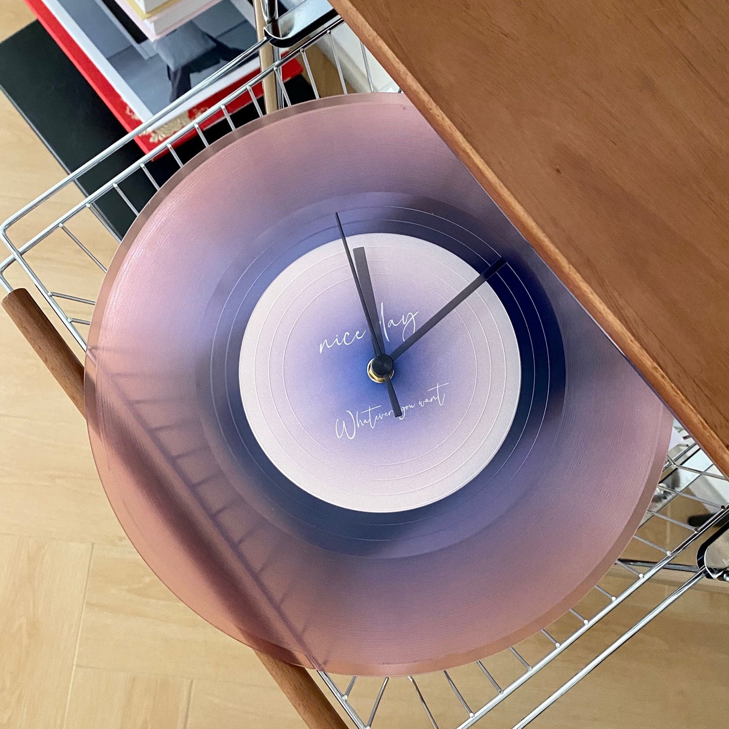 Vinyl Record Clock with Stand-3
