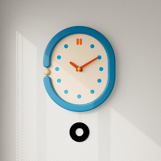 Vintage Blue Wall Clock-0