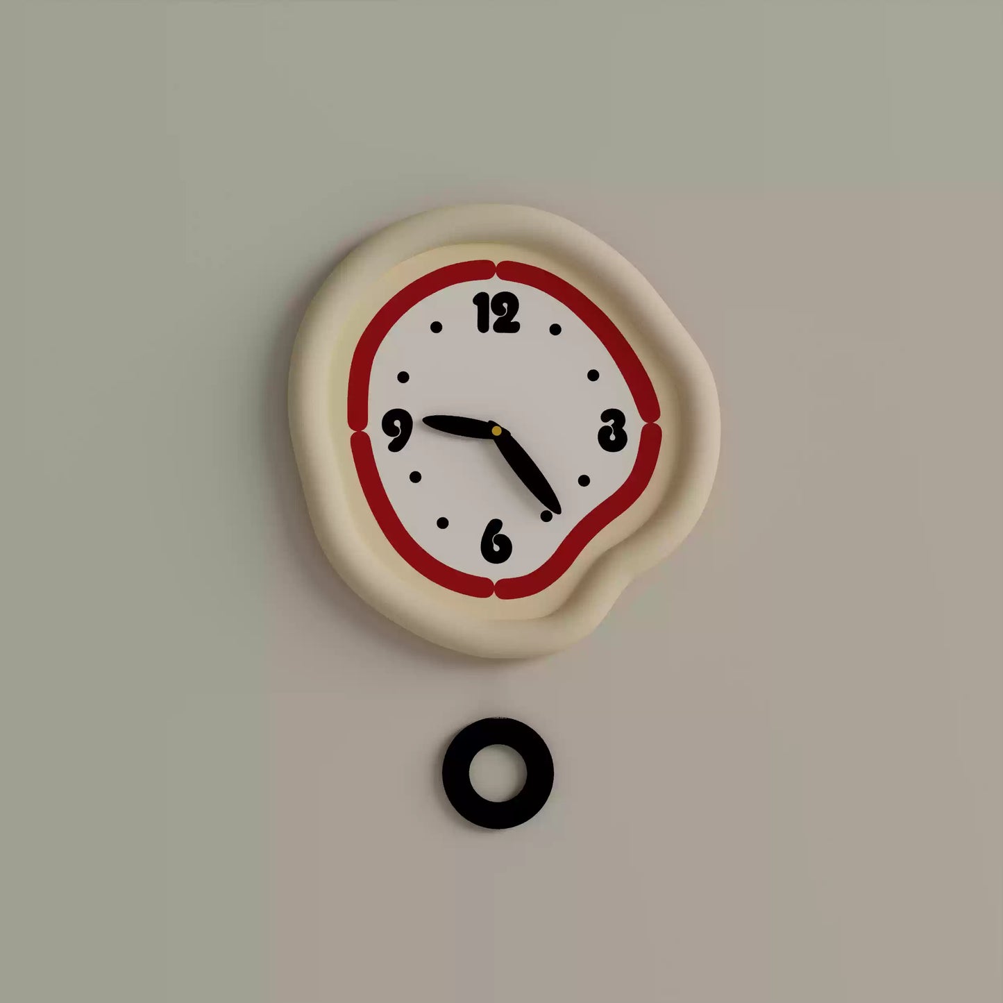 Cute Cream Wall Clock-4