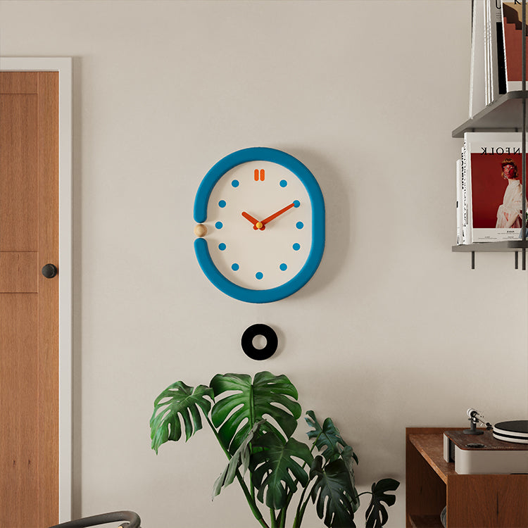 Vintage Blue Wall Clock-3