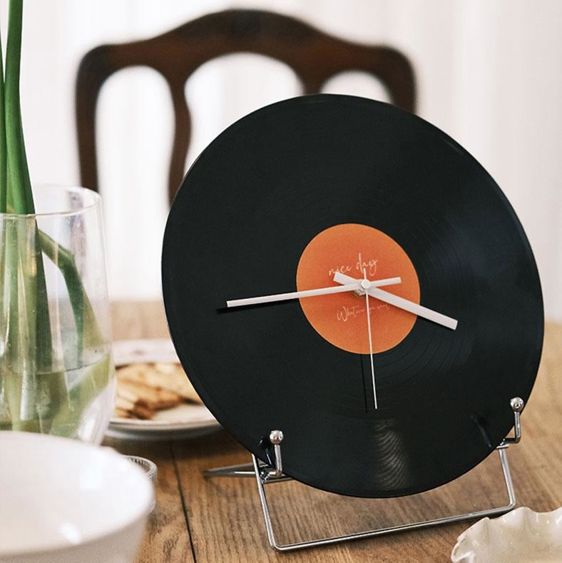Vinyl Record Clock with Stand-2