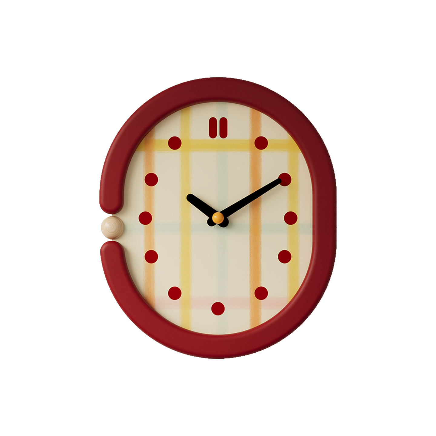 Red Grid Wall Clock-1
